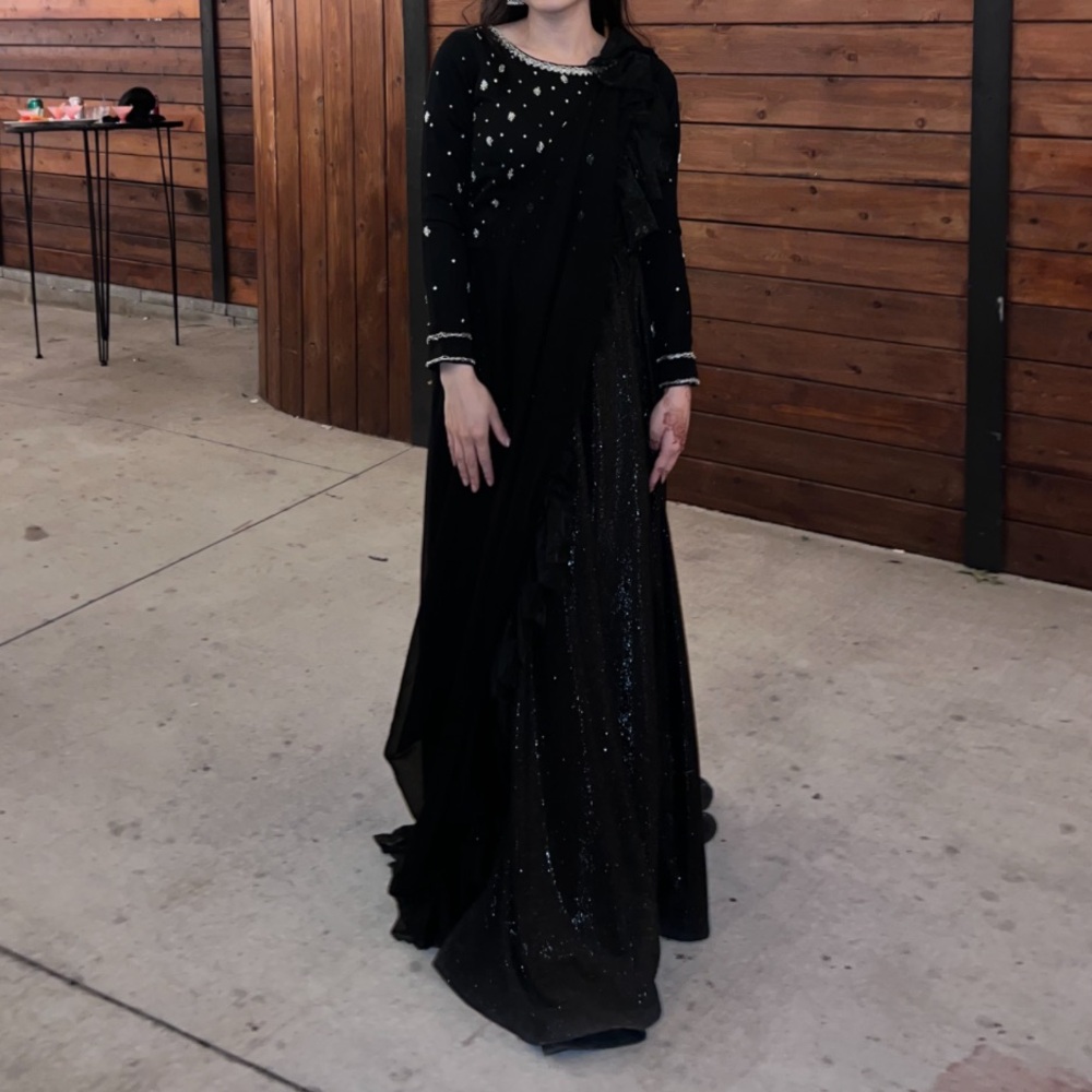 Black lehenga saree